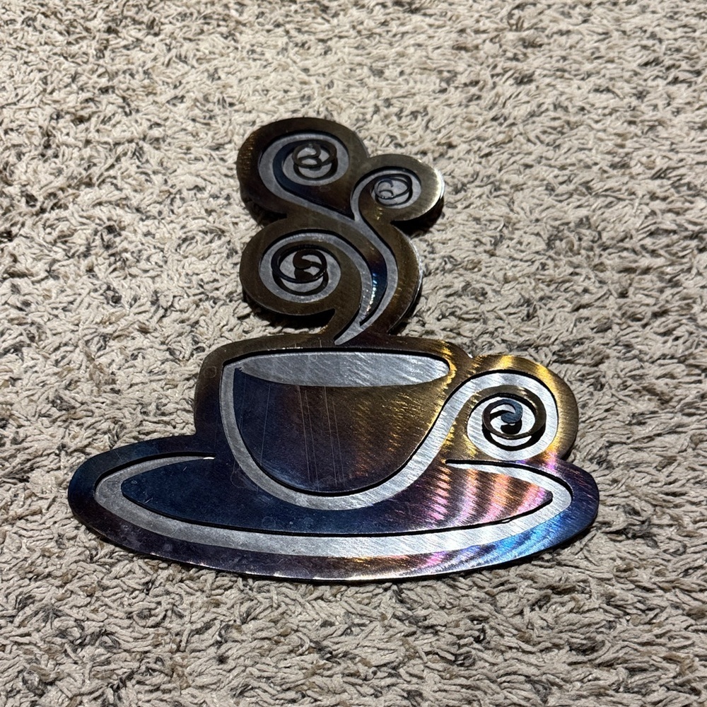 Stainless Steel Coffee Cup Wall Art